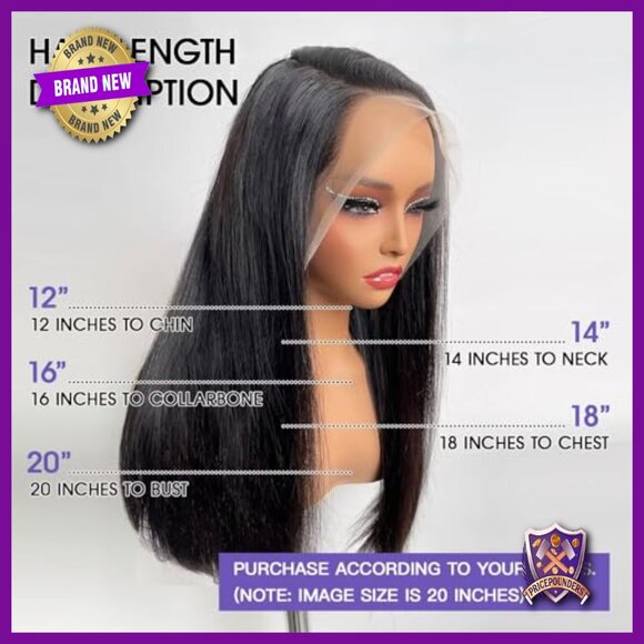 13x6 Full Lace Frontal Human Hair Wig 250% Density Pre-Plucked Natural Hairline main image 4